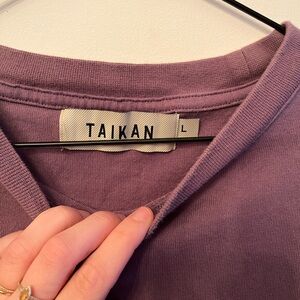 TAIKAN men’s washed purple heavyweight T- shirt